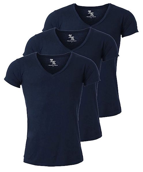Young & Rich T-Shirt Herren Uni Basic 1315 extra tiefer Ausschnitt 3er Pack günstig online kaufen