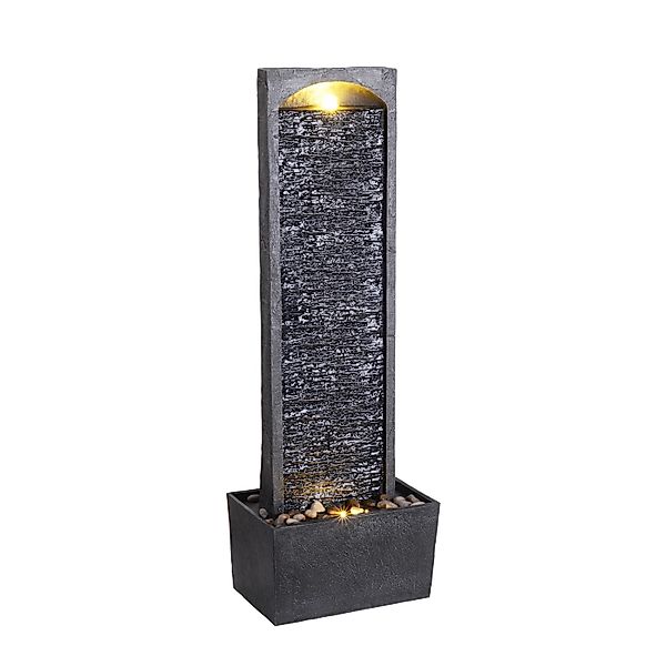 Teamson Home 98 cm Zeitgenössischer Led Wasserfall Brunnen Pebble Basis Gra günstig online kaufen
