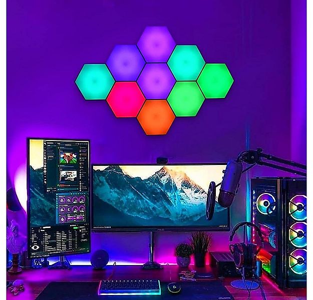 Qualra LED Nachtlicht Hexagon RGB Gaming Wandleuchte Sechseck LED Panel mit günstig online kaufen