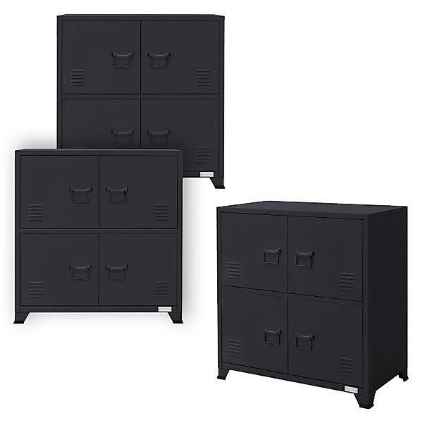 ML-Design 3Er Aktenschrank 75x40x80,5cm Anthrazit Stahl Freistehender günstig online kaufen
