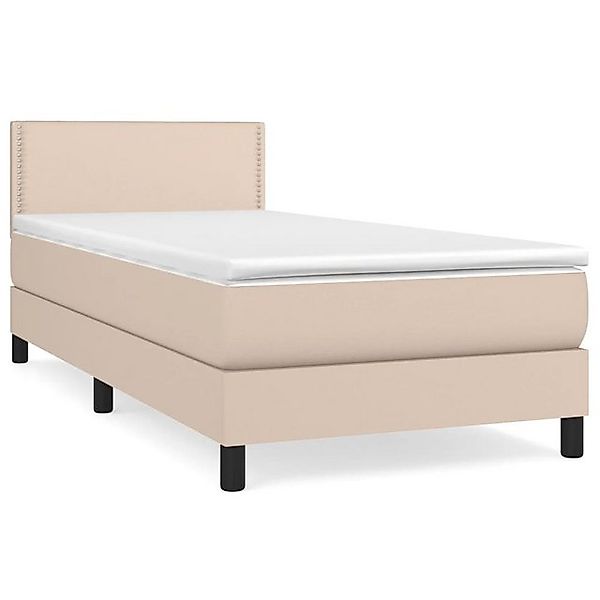 vidaXL Boxspringbett, Boxbett mit Matratze Cappuccino-Braun 80x200cm Kunstl günstig online kaufen