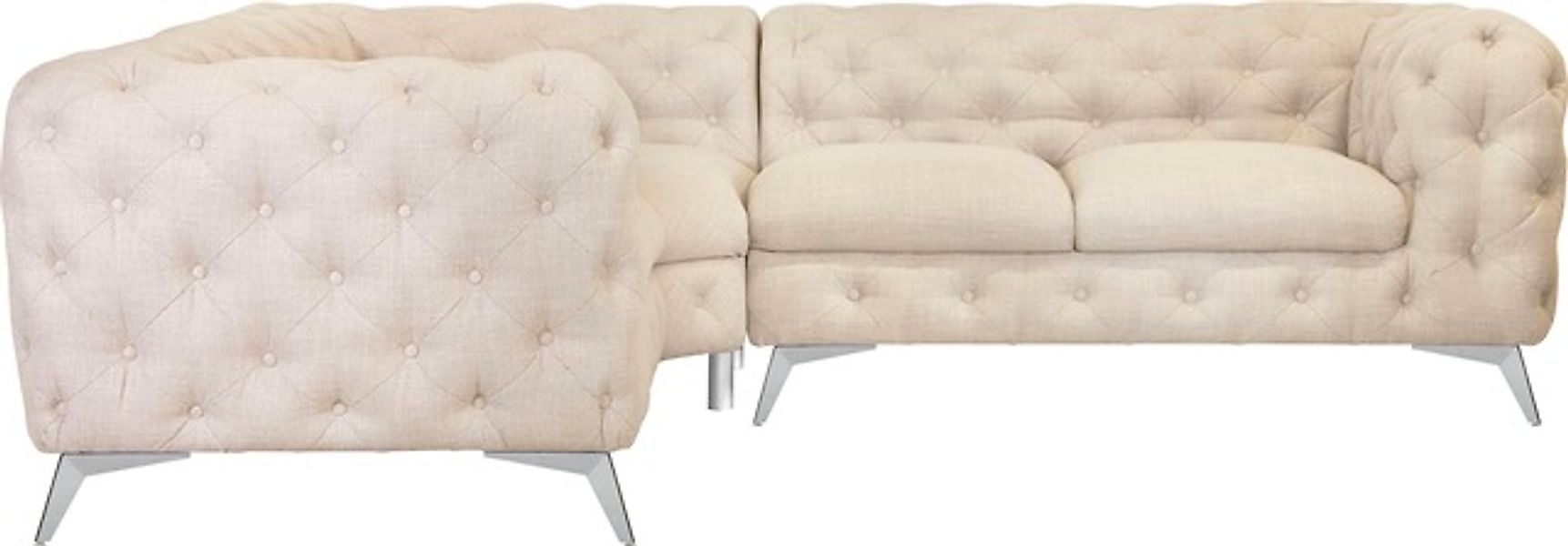 Leonique Chesterfield-Sofa »Ecksofa GLYNIS L-Form mit Wellenunterfederung, günstig online kaufen