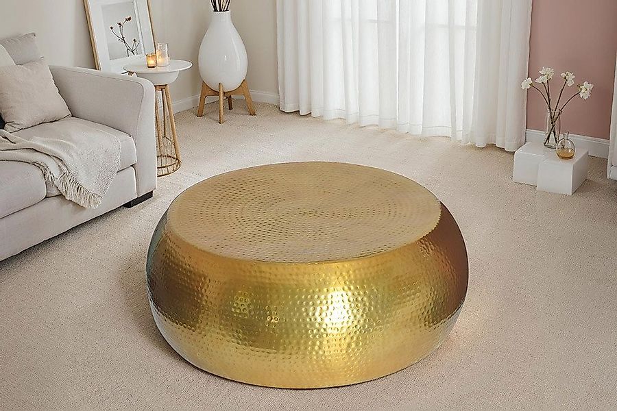 riess-ambiente Couchtisch ORIENT Ø80cm messing - Metall, Aluminium, Hammers günstig online kaufen