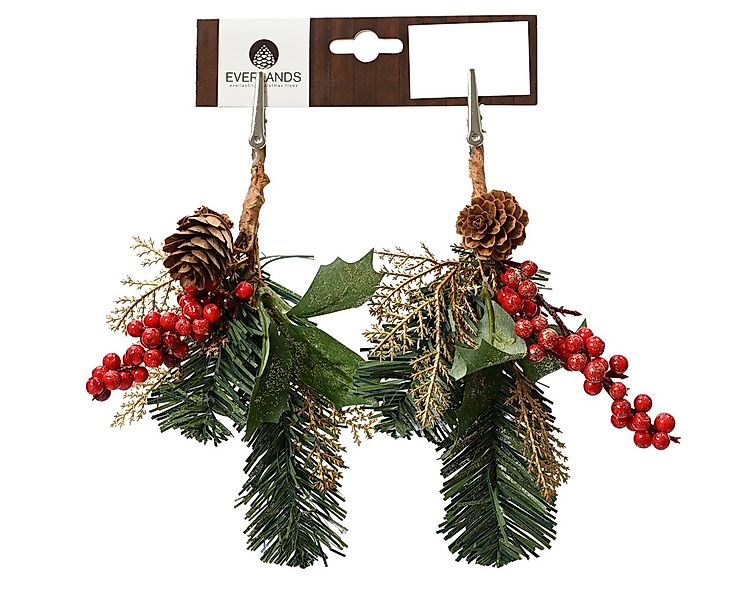 Kunstzweig, Kaemingk, Künstliche Zweige mit Clip 22cm mit Beeren 2er Set Gr günstig online kaufen