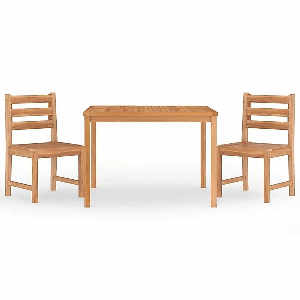 Vidaxl 3-tlg. Garten-essgruppe Massivholz Teak günstig online kaufen