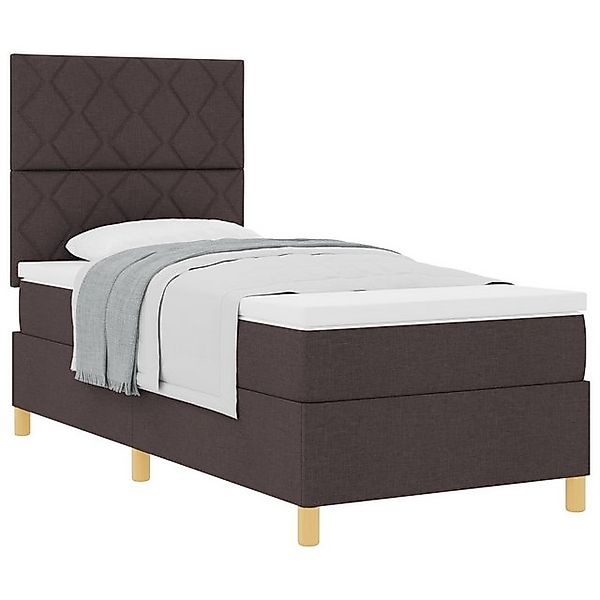 vidaXL Bett Boxspringbett mit Matratze Dunkelbraun 100x200 cm Stoff (1-tlg) günstig online kaufen