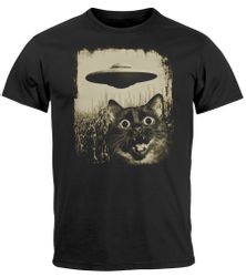 Neverless Print-Shirt Herren T-Shirt UFO Katze günstig online kaufen