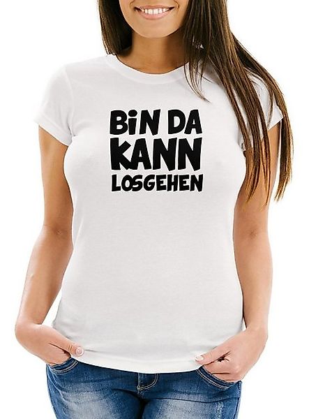 MoonWorks Print-Shirt Damen Fun T-Shirt mit Spruch Bin da kann losgehen Sli günstig online kaufen