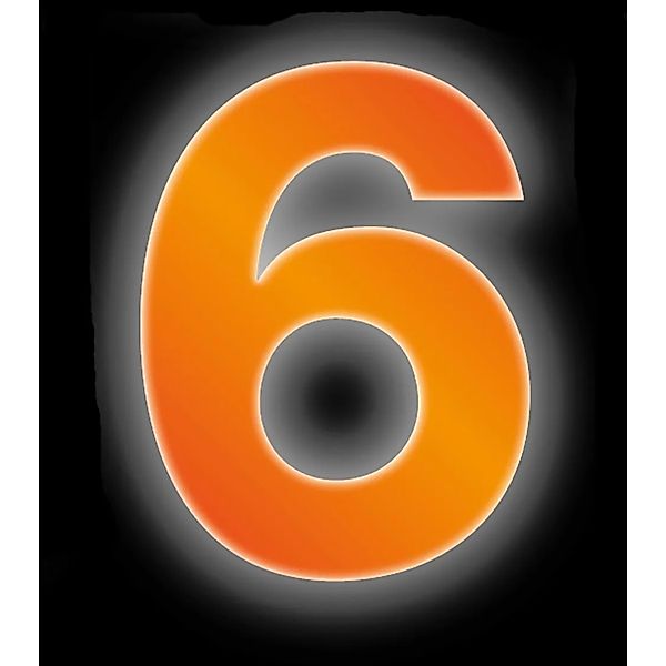 Conacord Klebezahl 6 Reflektierend 8 cm Orange günstig online kaufen