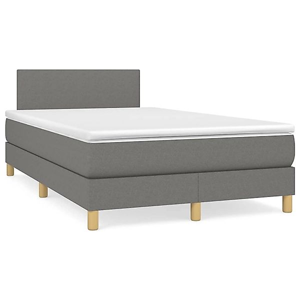 vidaXL Boxspringbett mit Matratze Dunkelgrau 120x200 cm Stoff1388630 günstig online kaufen