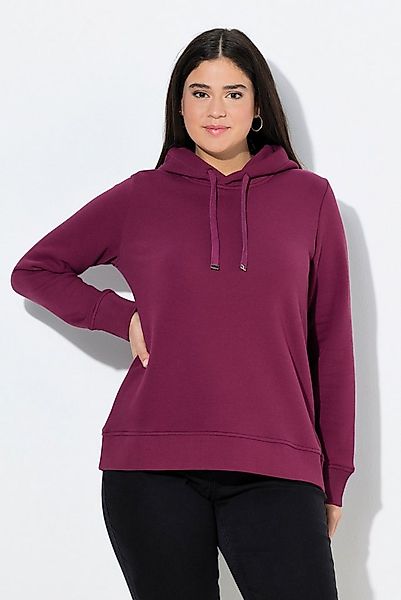 Ulla Popken Sweatshirt Super softer Hoodie Rippbündchen Kapuze Langarm günstig online kaufen