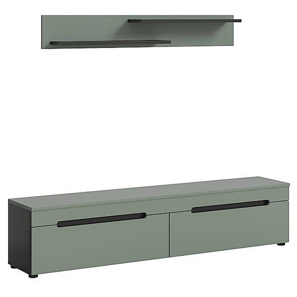 Inn.Furn TV-Lowboard und Wandboard in Salbei und Grau 170 cm Cooper günstig online kaufen