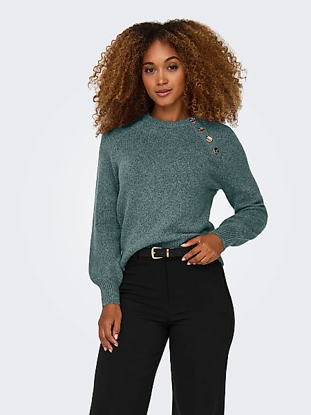 ONLY Rundhalspullover "ONLEMMA LS BUTTON ONECK EX KNT" Kunstfaser, regular günstig online kaufen