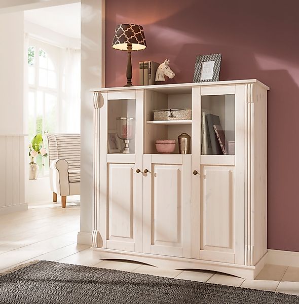 Home affaire Highboard "Teresa", (Maße (B/T/H): 119/40/120 cm), Vitrine, Tü günstig online kaufen