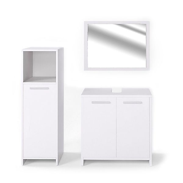 Vicco Badmöbel-Set Kiko, Weiß, 3 Teile, günstig online kaufen