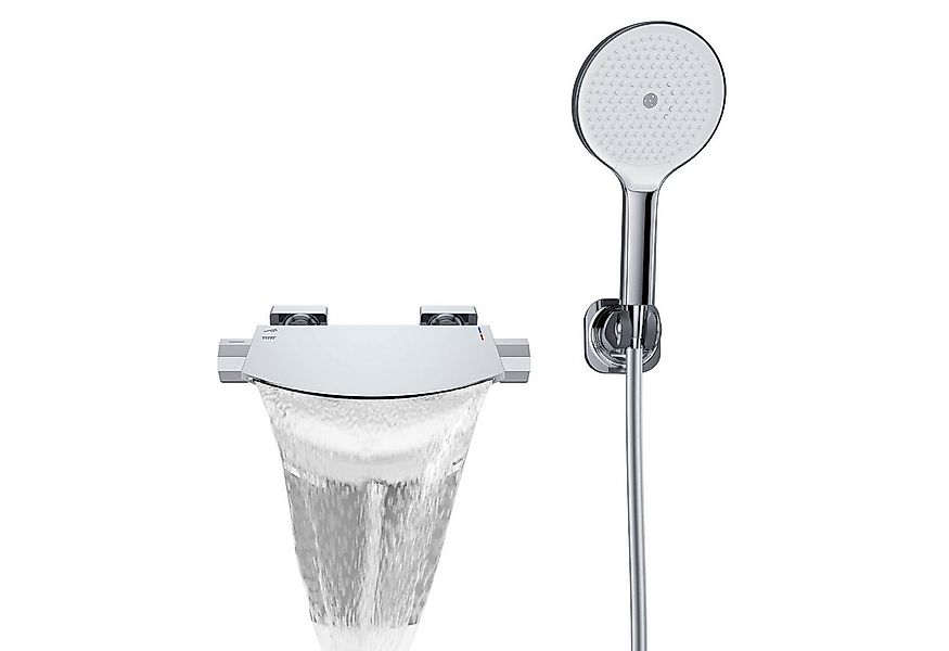 HOMELODY Duschsystem Badewannenarmatur verchromt, Wasserfall Wannenarmatur, günstig online kaufen
