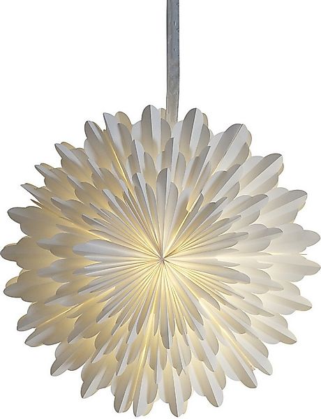 STAR TRADING Hängeleuchte Papierstern Snow, Ø 50 cm, mit 6 Stunden Timer, T günstig online kaufen