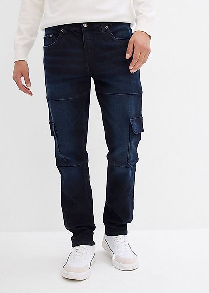 bonprix Cargojeans Slim Fit Cargo-Stretch-Jeans, Straight günstig online kaufen
