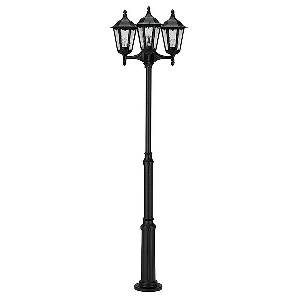 Kandelaber A-252822, 3-flammig, schwarz, Aluguss, Kathedralglas, E27, IP44, günstig online kaufen