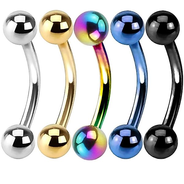 viva-adorno Augenbrauenpiercing-Set Piercing Banane mit Kugeln günstig online kaufen