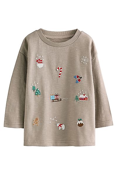 Next Langarmshirt Weihnachtliches, langärmeliges T-Shirt (1-tlg) günstig online kaufen