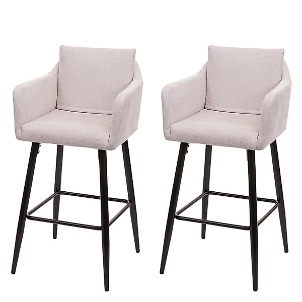 PROREGAL 2er-Set Barhocker Mit Lehne Sitzhöhe 74cm Fußablage Metall Stoff/T günstig online kaufen