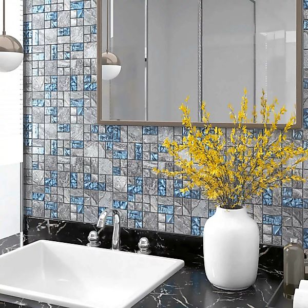 Mosaikfliesen 11 Stk. Grau Blau 30x30 Cm Glas günstig online kaufen