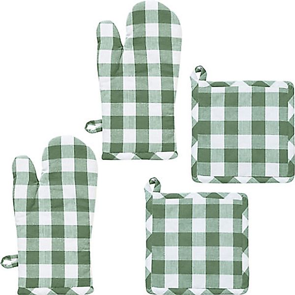 REDBEST Topflappen Küchenset "Nashville" 4-teilig, Karo günstig online kaufen