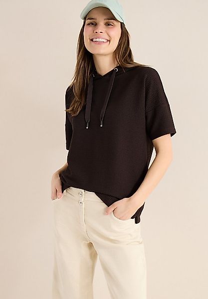 CECIL Sweater Halbarm mit Kapuze und Tunnelzug günstig online kaufen