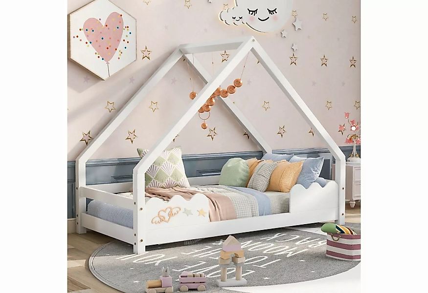 Celya Hausbett Familienbett, Kinderbett 80x160cm, mit Anti-Fall, Nussbaum M günstig online kaufen