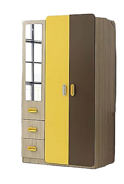 Xlmoebel Kleiderschrank Kleiderschrank mit modernem Design, gelb-braune Far günstig online kaufen