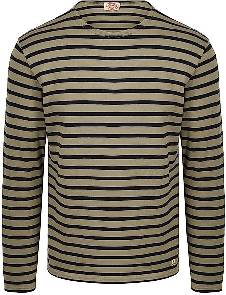 Armor-Lux Heavy Longsleeve T-Shirt Streifen Kaki - Größe XXL günstig online kaufen