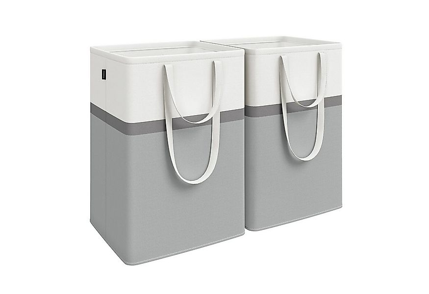 SONGMICS Wäschekorb, 2er Set, 110 L Wäschesammler faltbar, leicht zu tragen günstig online kaufen