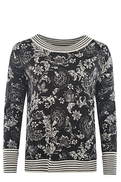 Hajo Rundhalspullover Damen Pullover mit zweifarbigem günstig online kaufen