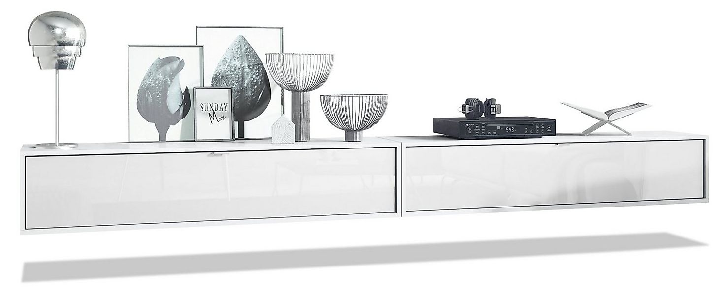 Vladon Lowboard Lana 1400 (2er-Set Tv-Kommode, mit Klappe dahinter 3 Fächer günstig online kaufen