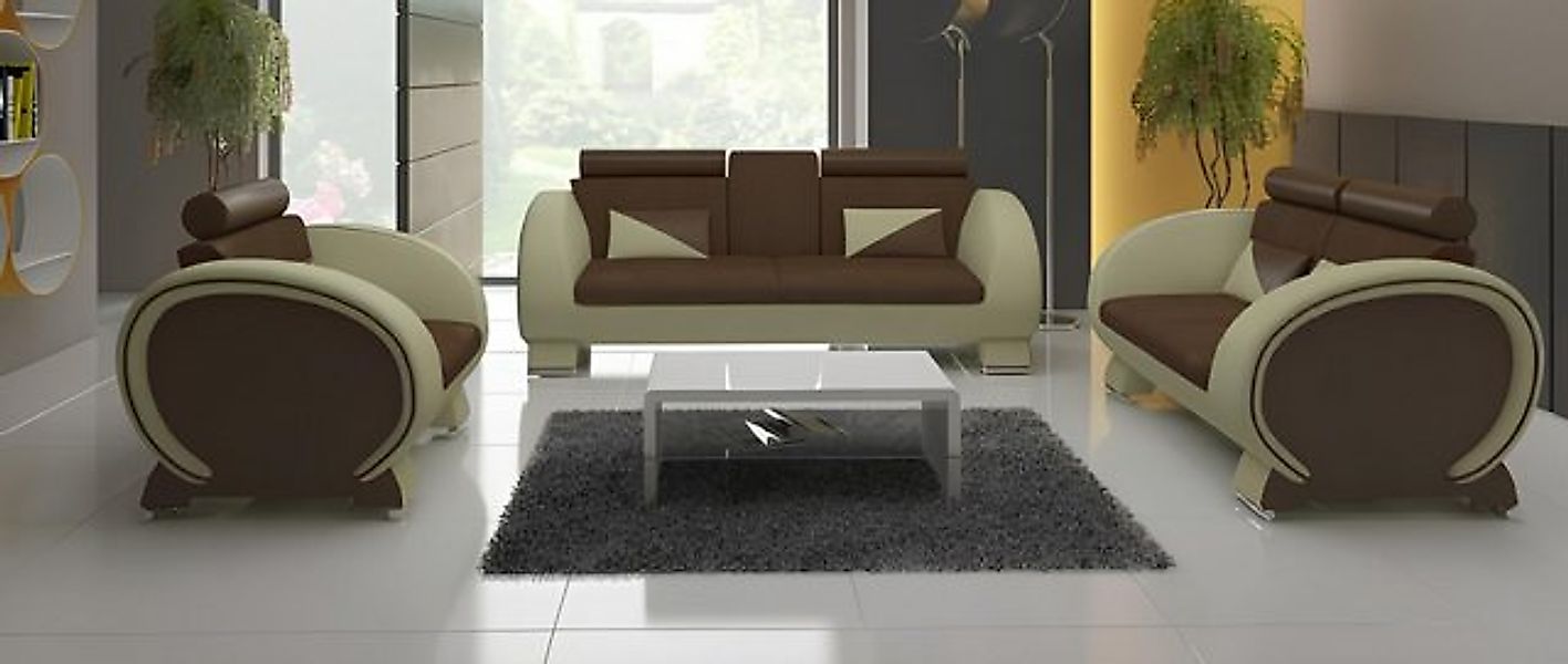 Xlmoebel Sofa Wohnzimmer-Sitzgruppe 3+2+1 Stoff Design Sofa mit USB-Anschlu günstig online kaufen