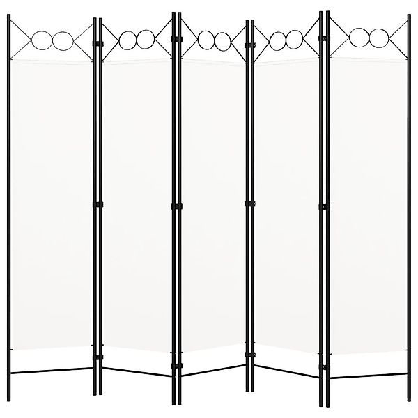 vidaXL Raumteiler 5-tlg. Raumteiler Weiß 200x180 günstig online kaufen