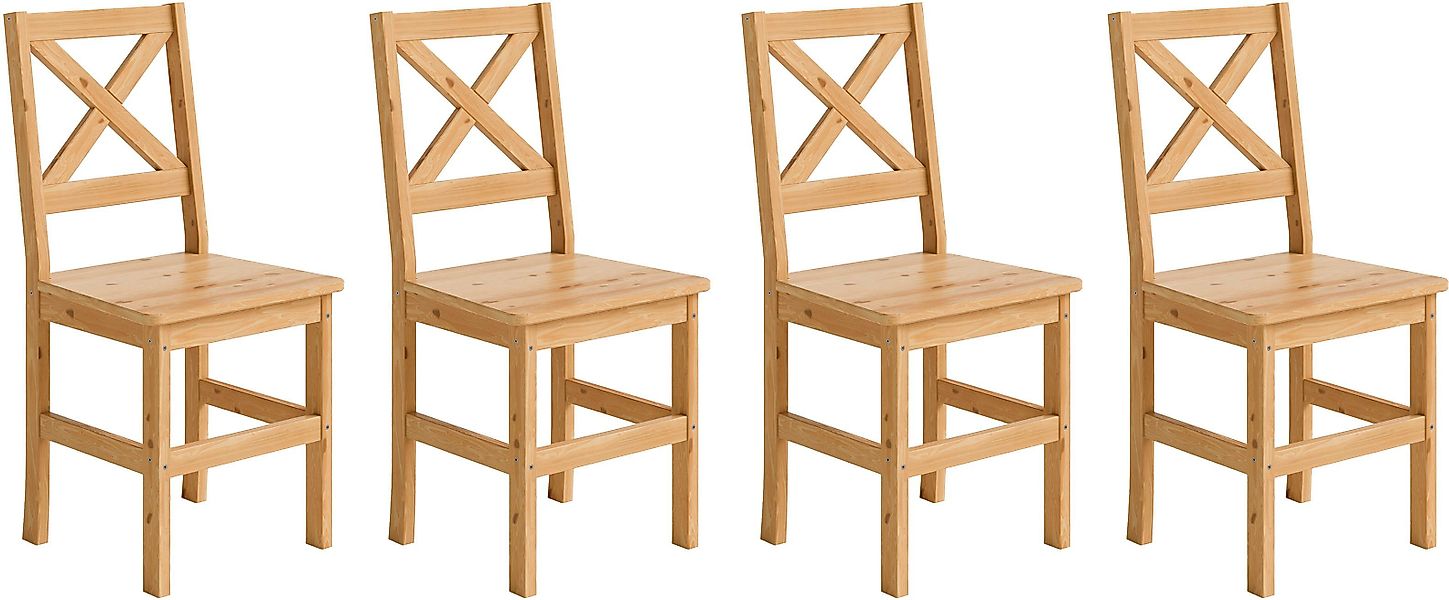 Home affaire 4-Fußstuhl "Malmö", (Set), 4 St., Holzstuhl Kiefer Massivholz günstig online kaufen
