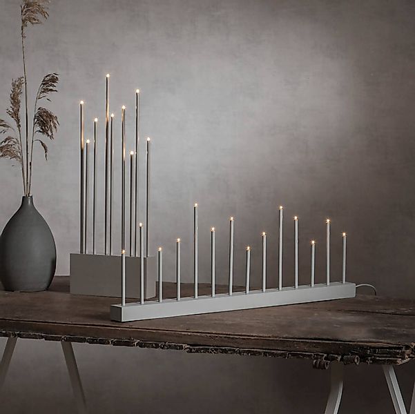 Kerzenleuchter Buzz, neunflammig, grau günstig online kaufen