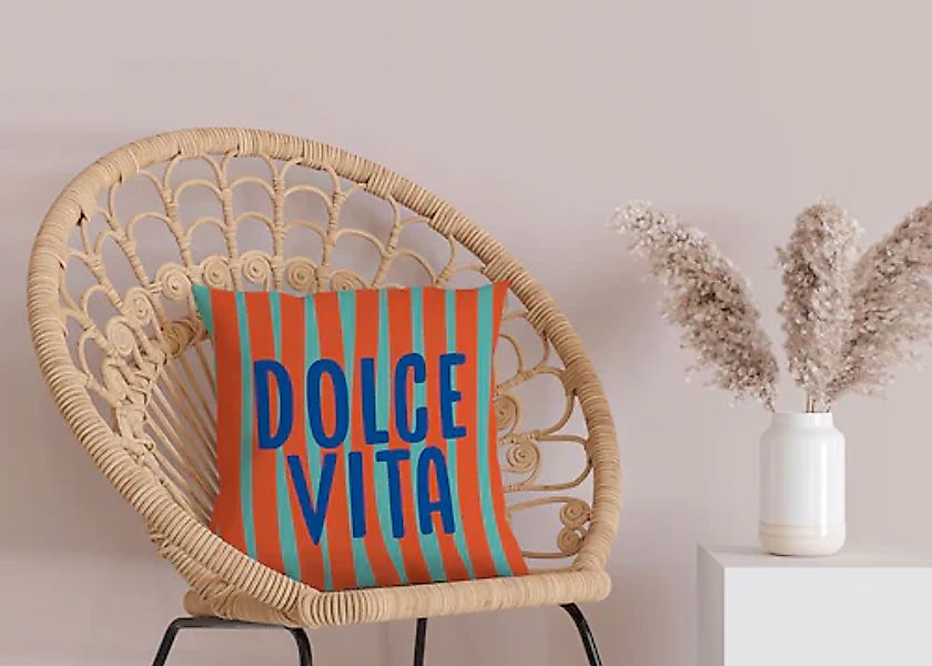 queence Dekokissen »Dolce Vita«, Beidseitig bedruckte Kissenhülle, Kissen 4 günstig online kaufen
