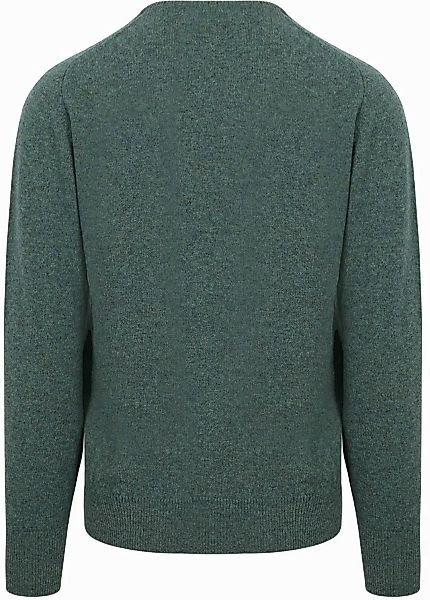 William Lockie V-Auschnitt Pullover Lammwolle Moorland Grün - Größe L günstig online kaufen