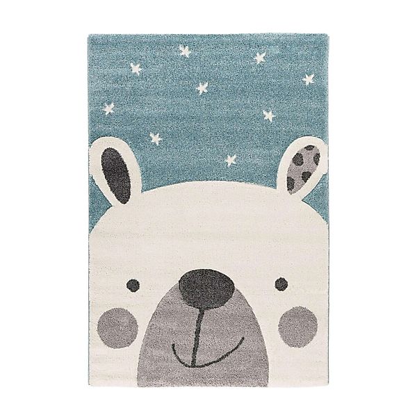 MeGusta Kurzflor Teppich Kinder Jugend Blau 3DEffekt 120 x 170 cm günstig online kaufen