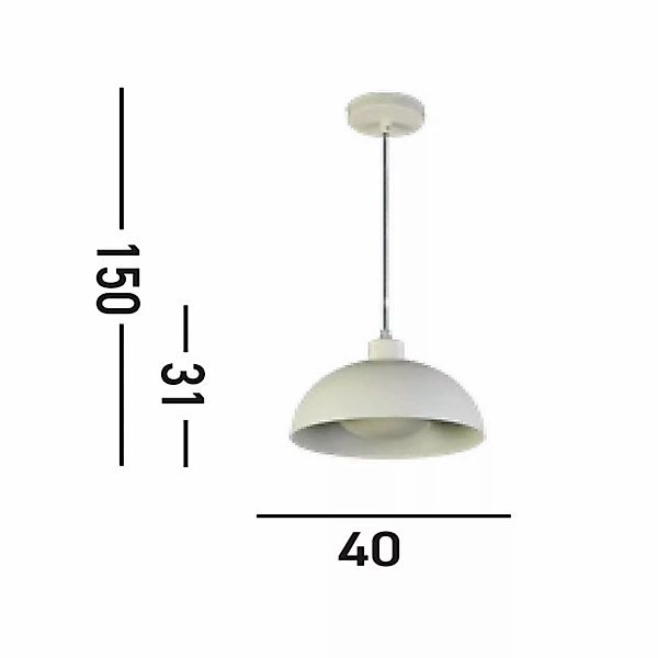 Hängeleuchte Mars, creme, Ø 40 cm, Stahl günstig online kaufen