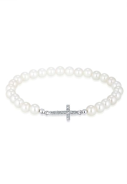 Elli Perlenarmband Perlen Kreuz Glas Kristalle günstig online kaufen