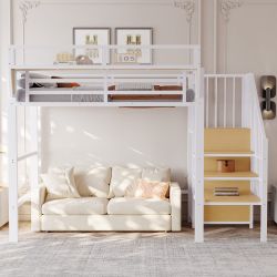 Flieks Hochbett Metall Kinderbett 90x200cm mit günstig online kaufen