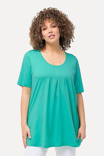 Ulla Popken T-Shirt T-Shirt Zierfalten A-Linie Rundhals Halbarm Modal günstig online kaufen