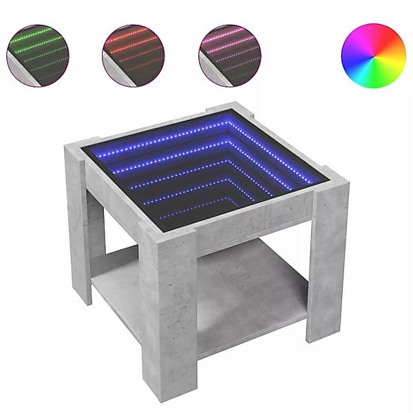 vidaXL Couchtisch LED-Couchtisch Betongrau 53x53x45 cm günstig online kaufen