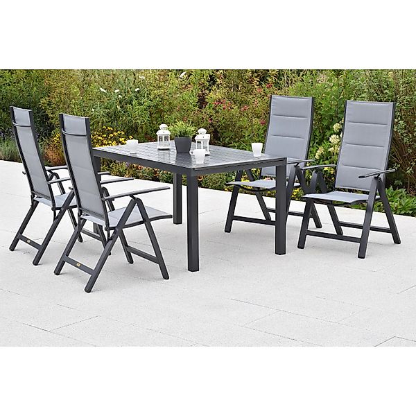Merxx Florenz Set 5-tlg. 4 Klappsessel Gartentisch Ausziehbar 150 (200) x 9 günstig online kaufen