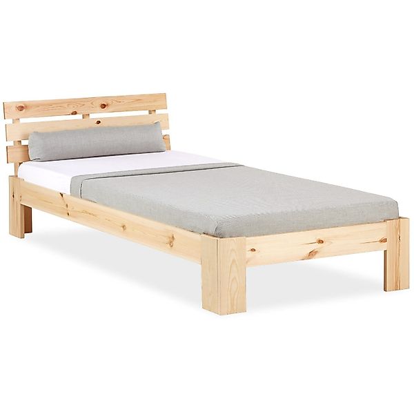 Homestyle4u Holzbett Bett Doppelbett mit Kopfteil günstig online kaufen