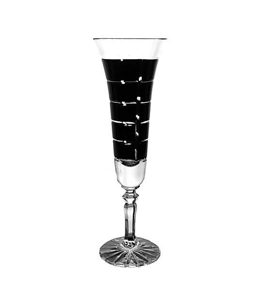 Sektglas Sektkelch Champagnerglas Handgeschliffen Schwarz Kristall Glas 140 günstig online kaufen